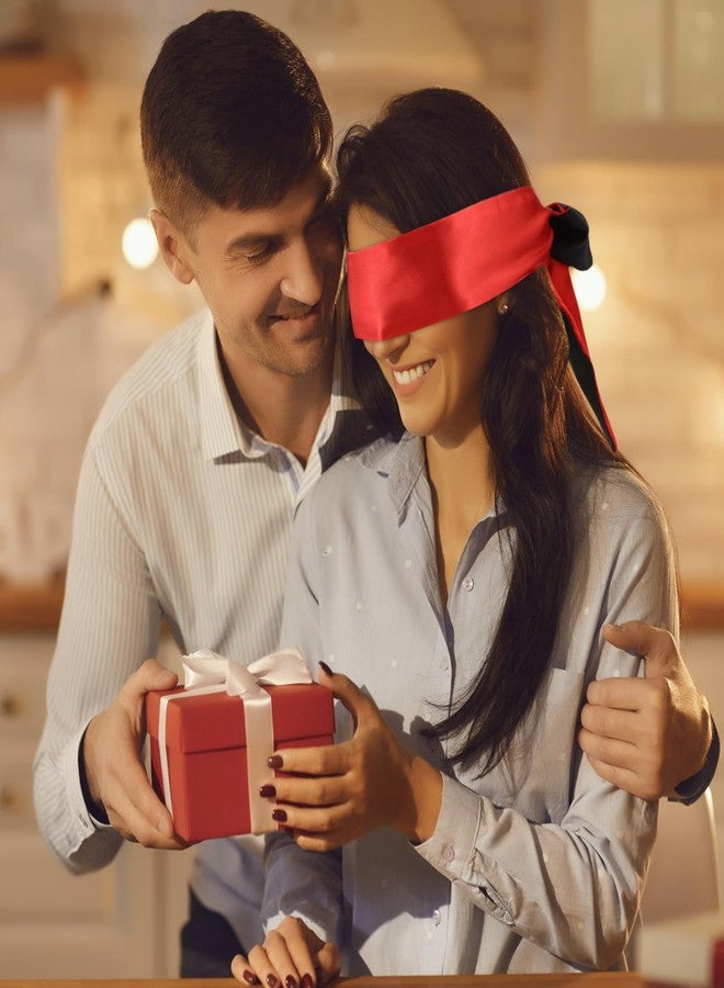 VZZNN 4 Pcs Satin Eye Mask for Sleeping 146cm Adjustable Eye Masks for Sleep Silk Blindfold for Adults Couples Couples Travel Nap Meditation Valentine GiftMulticolor Blindfold - Image 2